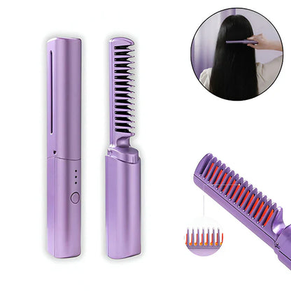 2 in 1 Rechargeable Hair Straightener + Comb