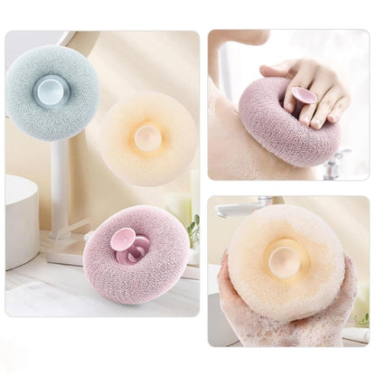 Suction Cup Bath Loofah + Free Leaf Shaped Soap Holder
