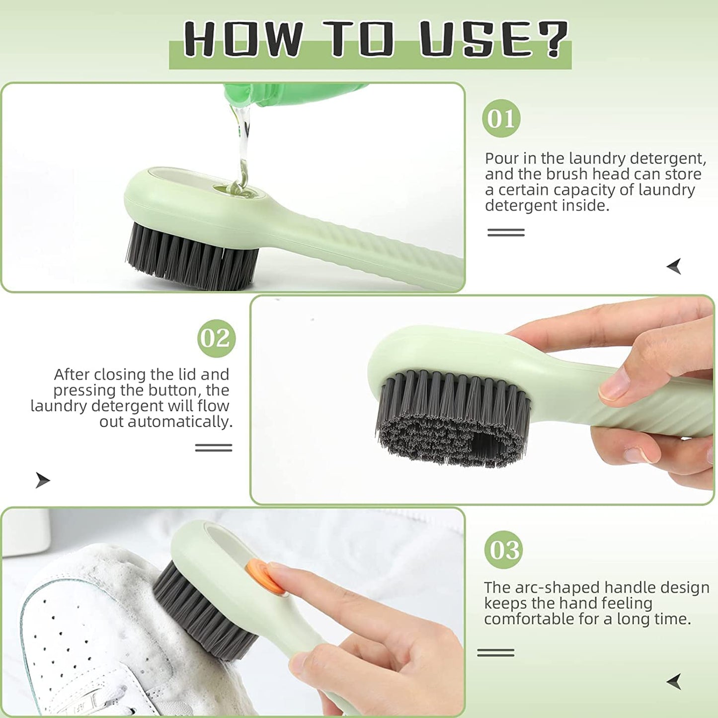 Multipurpose Soap Dispensing Cleaning Brush
