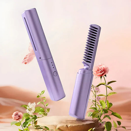 2 in 1 Rechargeable Hair Straightener + Comb